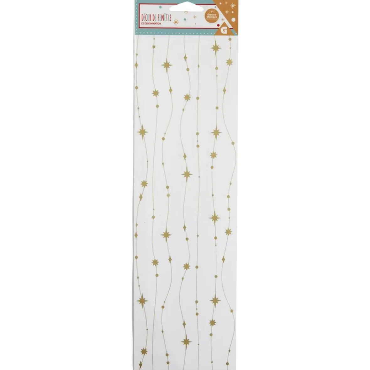 Décoration fenêtre Noël électrostatique guirlande étoile doré-Gifi Best