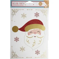 Décoration fenêtre Noël électrostatique rouge et doré - 2 modèles-Gifi Best