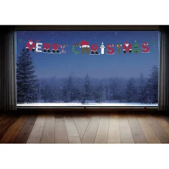 Décoration fenêtre Noël électrostatique frise Merry Christmas 120x20cm-Gifi Discount