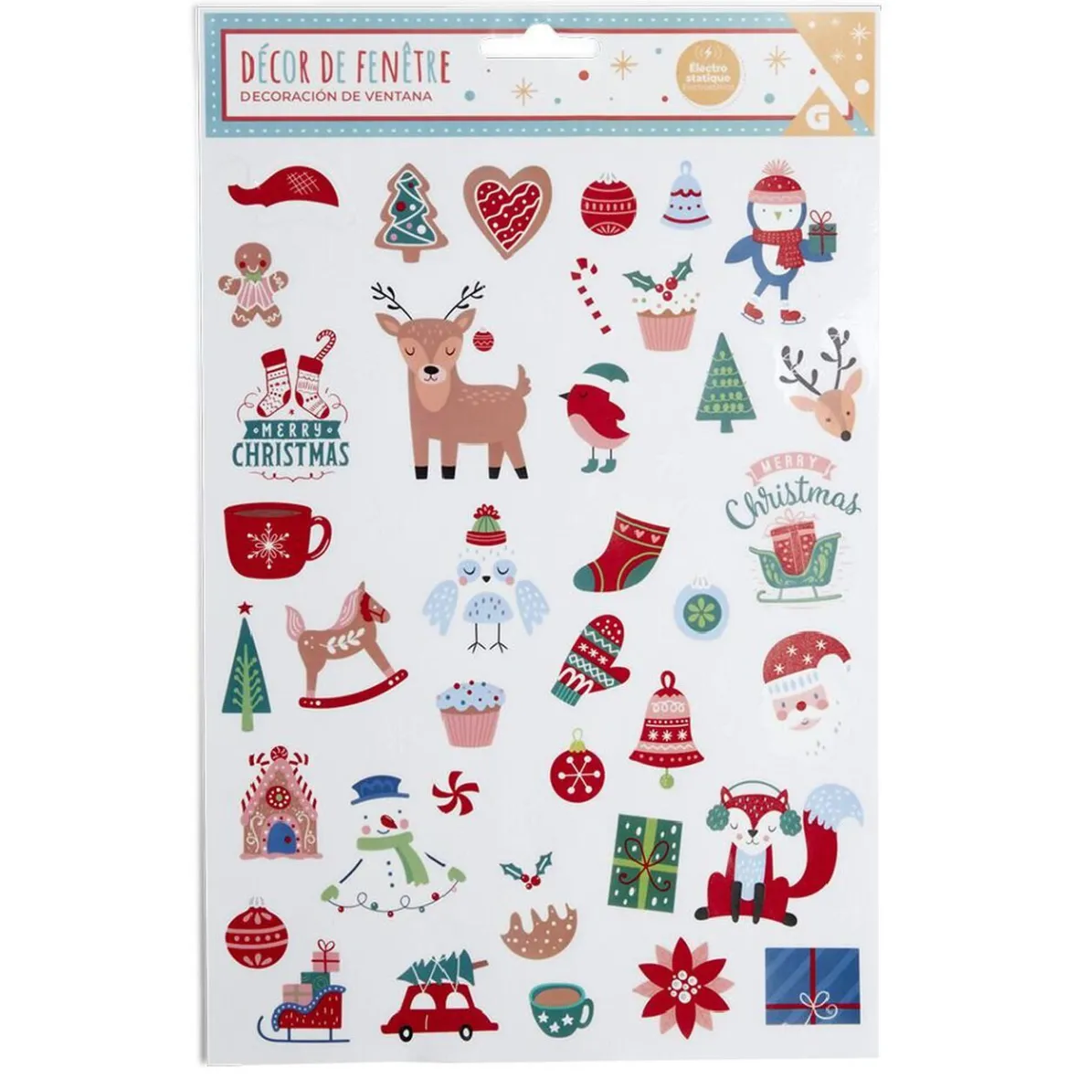 Décoration fenêtre Noël électrostatique personnages-Gifi Online