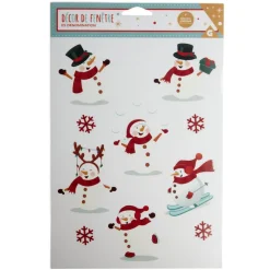 Décoration fenêtre Noël électrostatique bonhomme de neige ou pain d'épices-Gifi