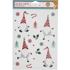 Décoration fenêtre Noël électrostatique gnome-Gifi New