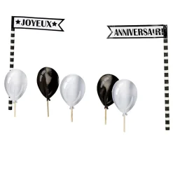 Décoration gâteau Joyeux anniversaire et ballon-Gifi Sale