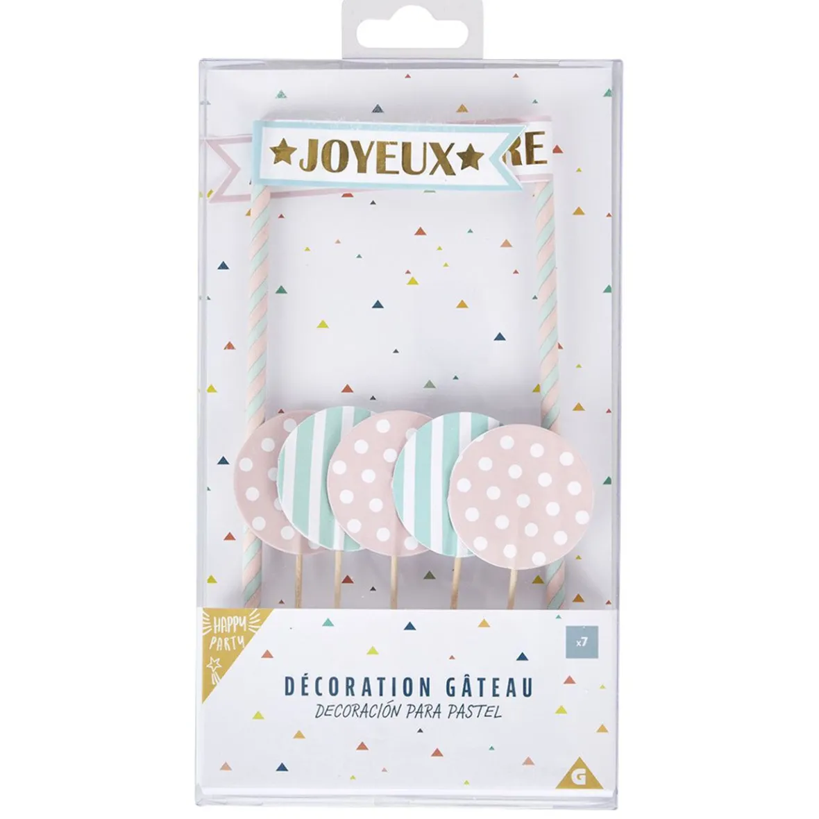 Décoration gâteau Joyeux anniversaire et ballon-Gifi Discount