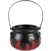Décoration Halloween chaudron plastique noir flamme rouge Ø14,5xH10cm-Gifi Hot