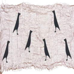 Décoration Halloween toile à suspendre avec 6 corbeaux-Gifi Outlet