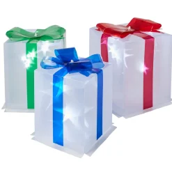 Décoration électrique en forme de cadeau 36 LED Ø18 cm x3-Gifi