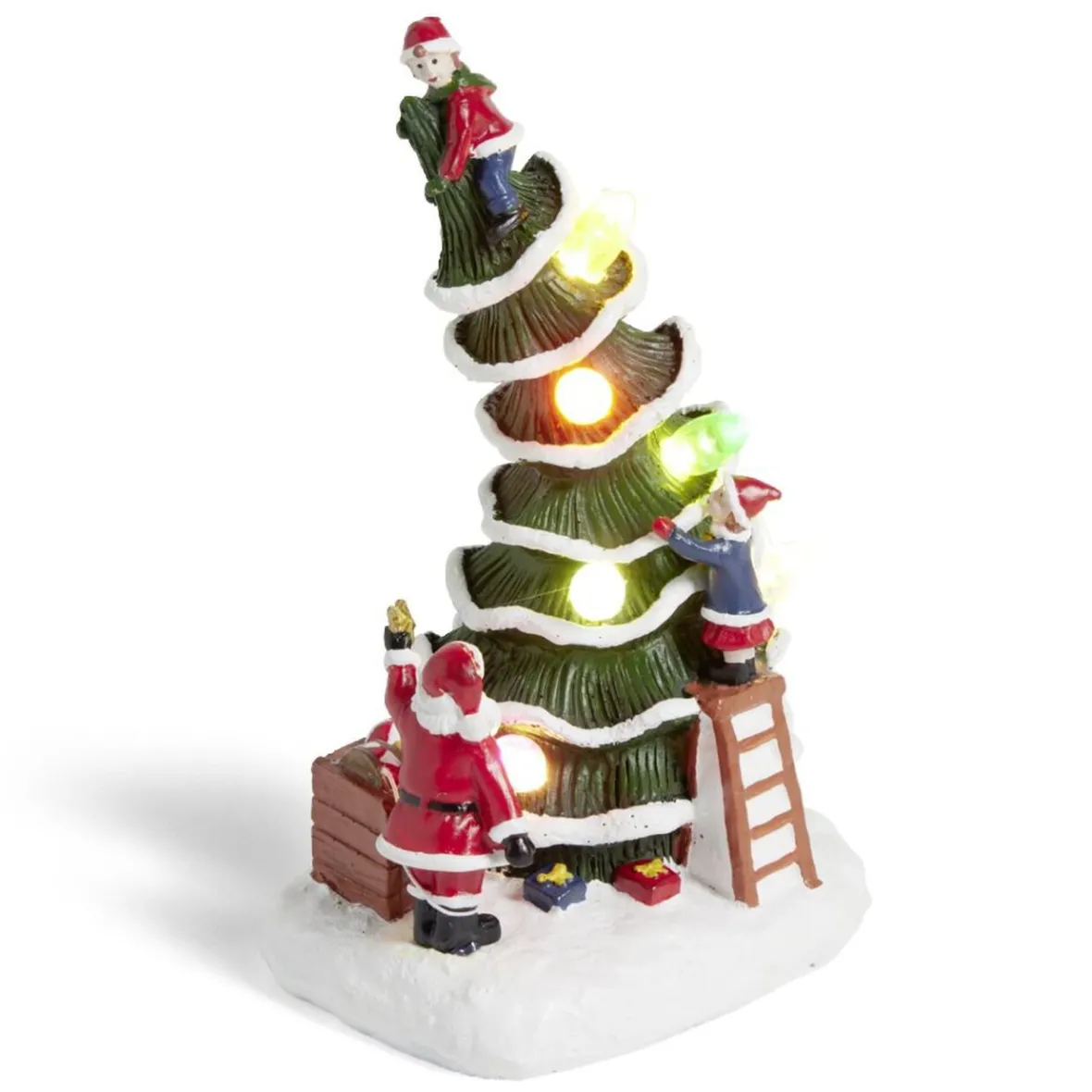 Décoration lumineuse sapin 6LED à piles H17cm-Gifi Online
