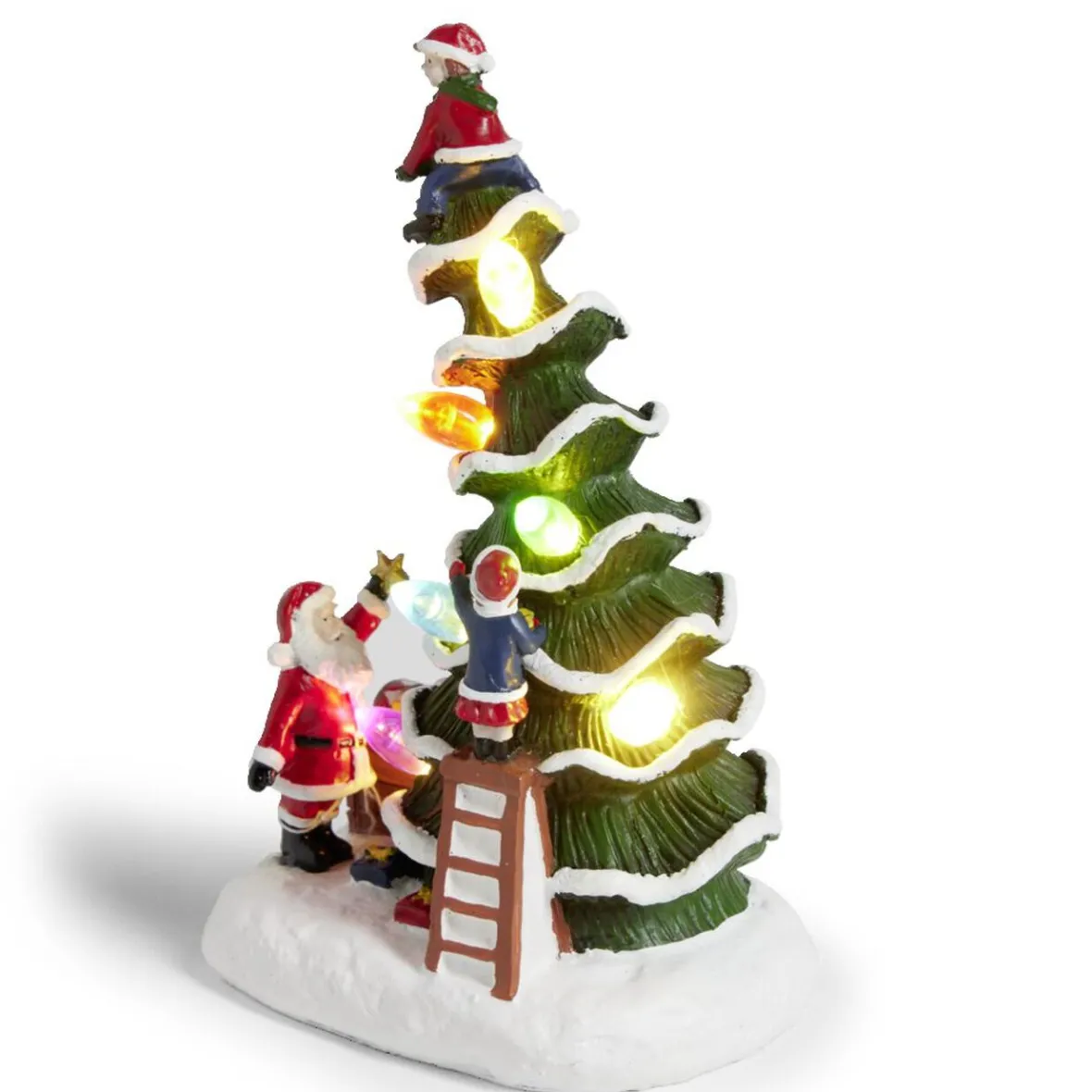 Décoration lumineuse sapin 6LED à piles H17cm-Gifi Online