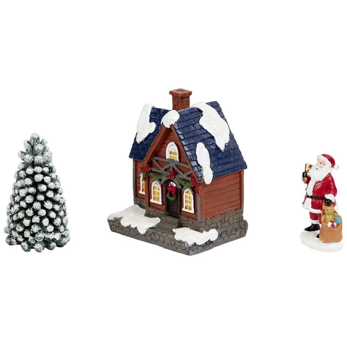 Décoration maison lumineuse 4LED avec père Noël et sapin-Gifi Hot