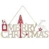 Décoration Merry Christmas en bois à suspendre 42x21,5cm-Gifi Outlet
