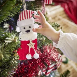 Décoration "Mon 1er Noël" à suspendre en bois chiffre 1 rouge H10cm-Gifi Sale