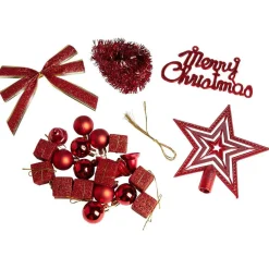 Décoration Noël paillette x24 - argenté/doré/rouge-Gifi Clearance