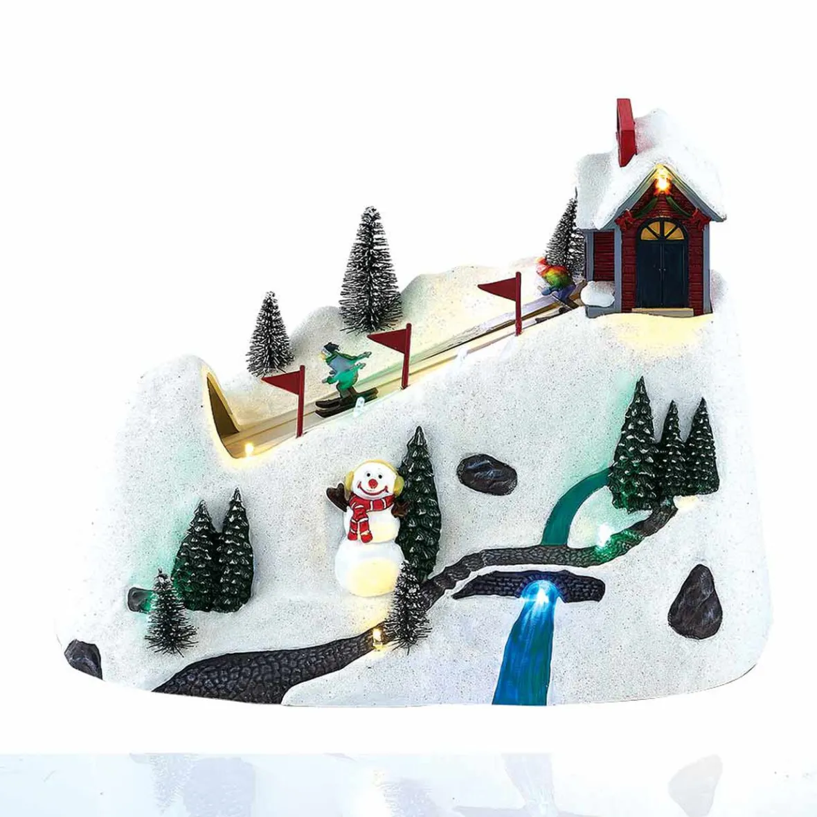 Décoration Piste de ski lumineuse animée musicale 9 LED multicolore-Gifi Hot