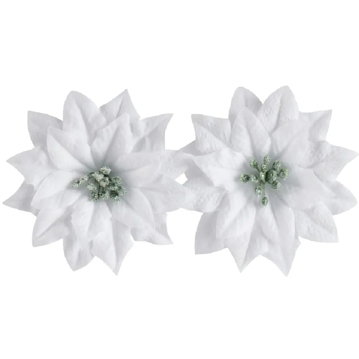 Décoration poinsettia blanche Noël-Gifi New