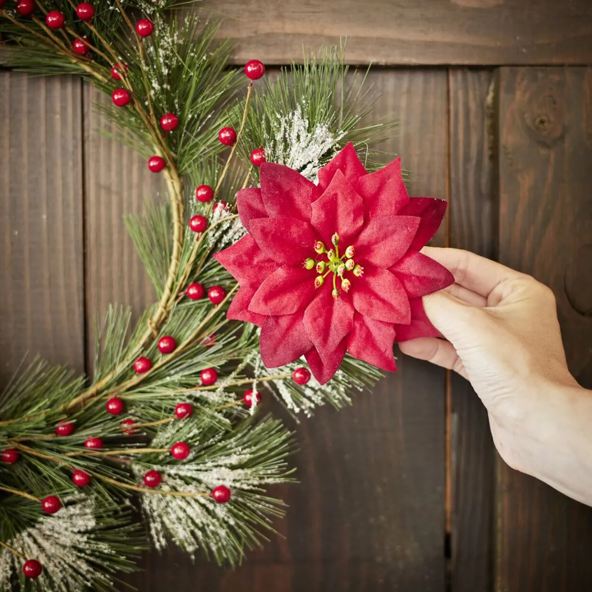 Décoration poinsettia rouge Noël-Gifi