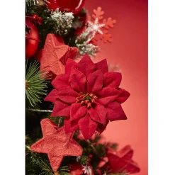 Décoration poinsettia rouge Noël-Gifi