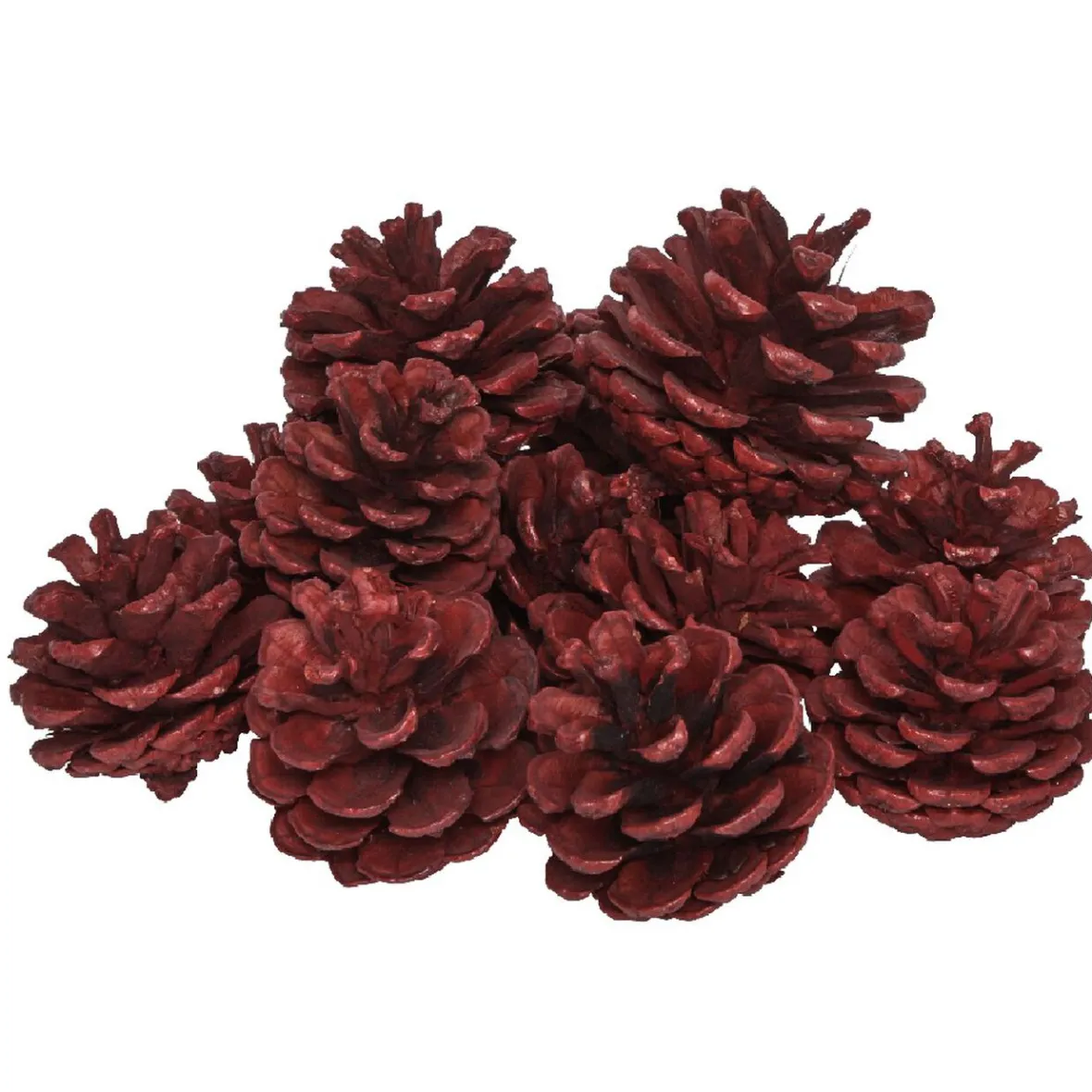 Décoration Pomme de pin rouge à poser x 12-Gifi Best