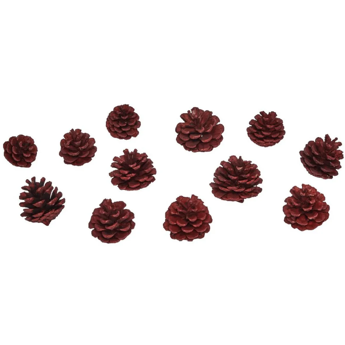 Décoration Pomme de pin rouge à poser x 12-Gifi Best