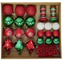 Décoration pour sapin de Noël Rouge Vert Blanc x24-Gifi Best