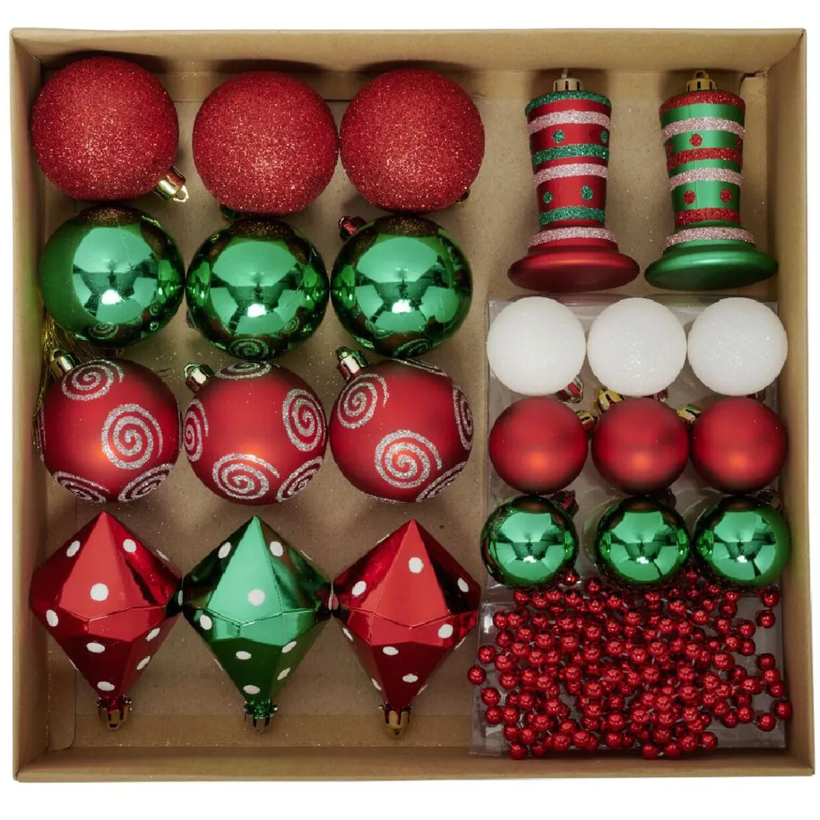 Décoration pour sapin de Noël Rouge Vert Blanc x24-Gifi Best