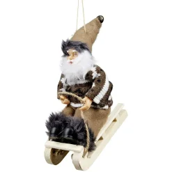 Décoration Père Noël sur luge H13 cm-Gifi Hot