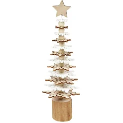 Décoration sapin à poser bois H25 cm-Gifi Hot