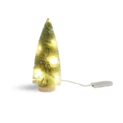 Décoration sapin blanc lumineux LED à piles H16cm-Gifi Online