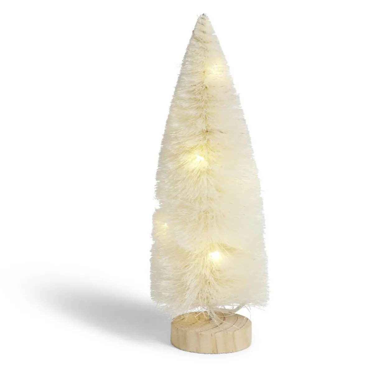 Décoration sapin blanc lumineux LED blanc chaud H24cm à piles-Gifi Online