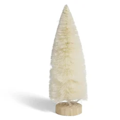 Décoration sapin blanc lumineux LED blanc chaud H24cm à piles-Gifi Online