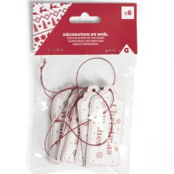 Décoration sapin de Noël étiquettes à suspendre x6-Gifi Sale