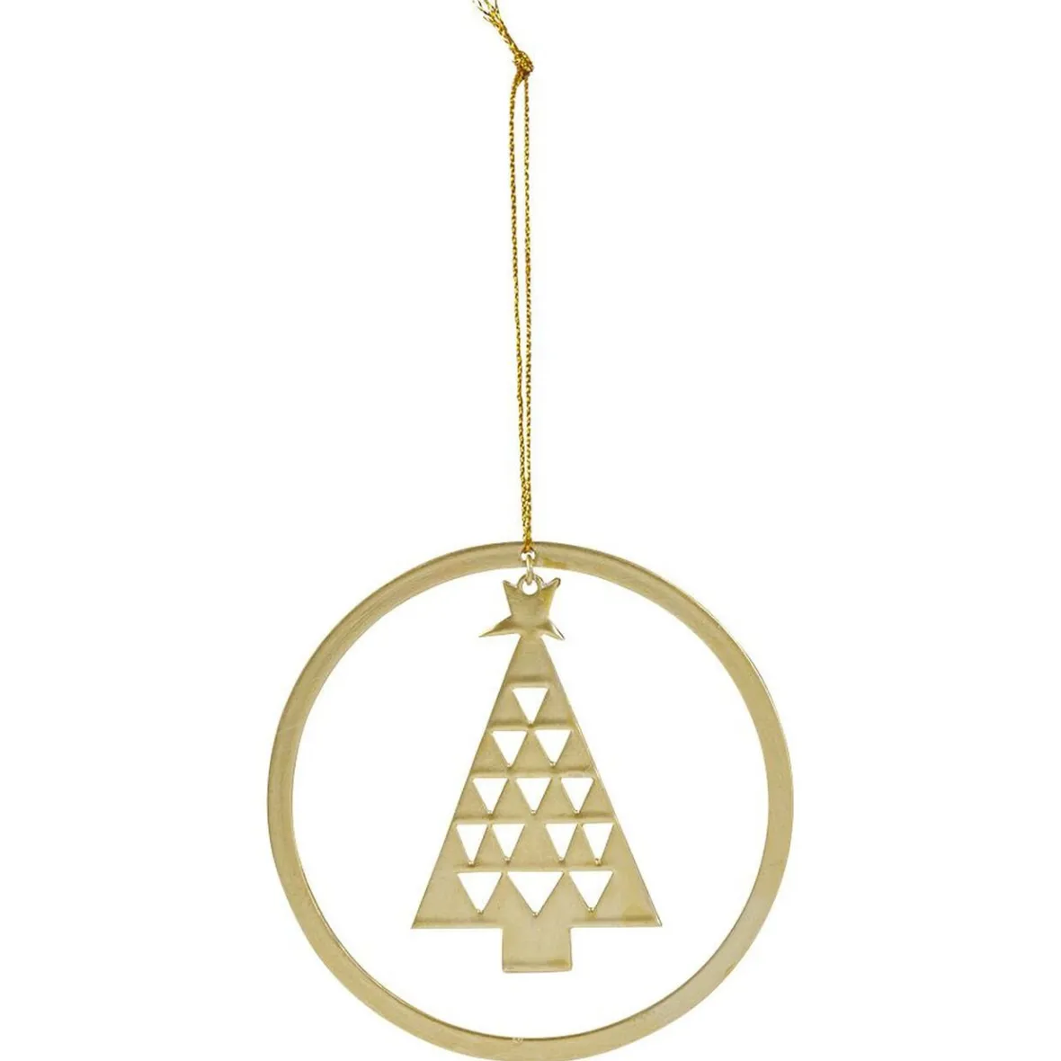 Décoration sapin en métal doré à suspendre-Gifi Clearance