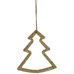 Décoration sapin Noël à suspendre étoile/sapin/boule doré x6-Gifi New