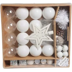 Décoration sapin Noël blanc et argenté x40-Gifi Sale