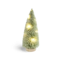 Décoration sapin vert lumineux LED blanc chaud H16cm à piles-Gifi
