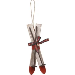 Décoration ski à suspendre rouge beige naturel-Gifi Clearance