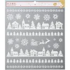 Décoration stickers de Noël motif paysage blanc pailleté 32x31cm-Gifi Sale