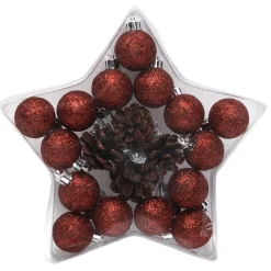 Décorations de Noël boules et pommes de pin x19-Gifi Outlet