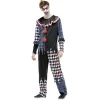 Déguisement adulte clown ensanglanté damier Halloween-Gifi Outlet