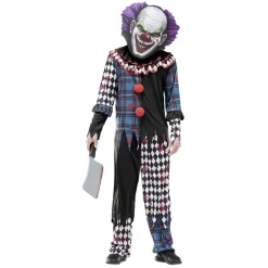 Déguisement adulte clown ensanglanté damier Halloween-Gifi Outlet