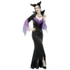 Déguisement adulte Halloween reine maléfique noir violet taille S-Gifi