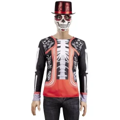 Déguisement adulte Halloween squelette tshirt Taille unique-Gifi Sale