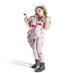 Déguisement adulte Halloween infirmière zombie sanglant Taille S-Gifi Online