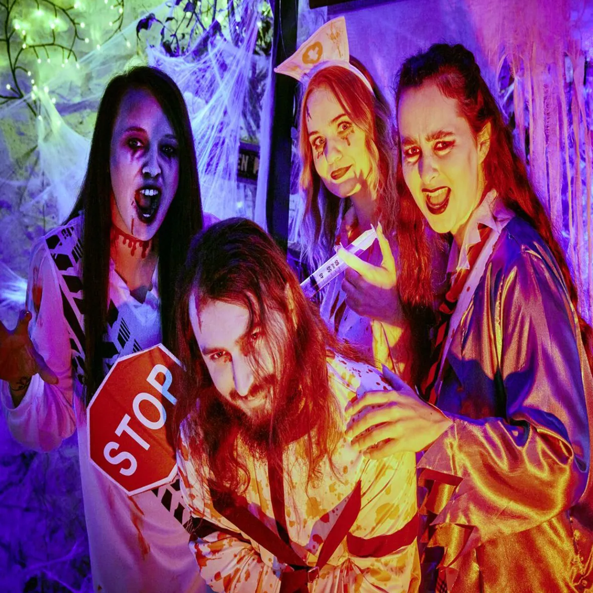 Déguisement adulte Halloween infirmière zombie sanglant Taille S-Gifi Online