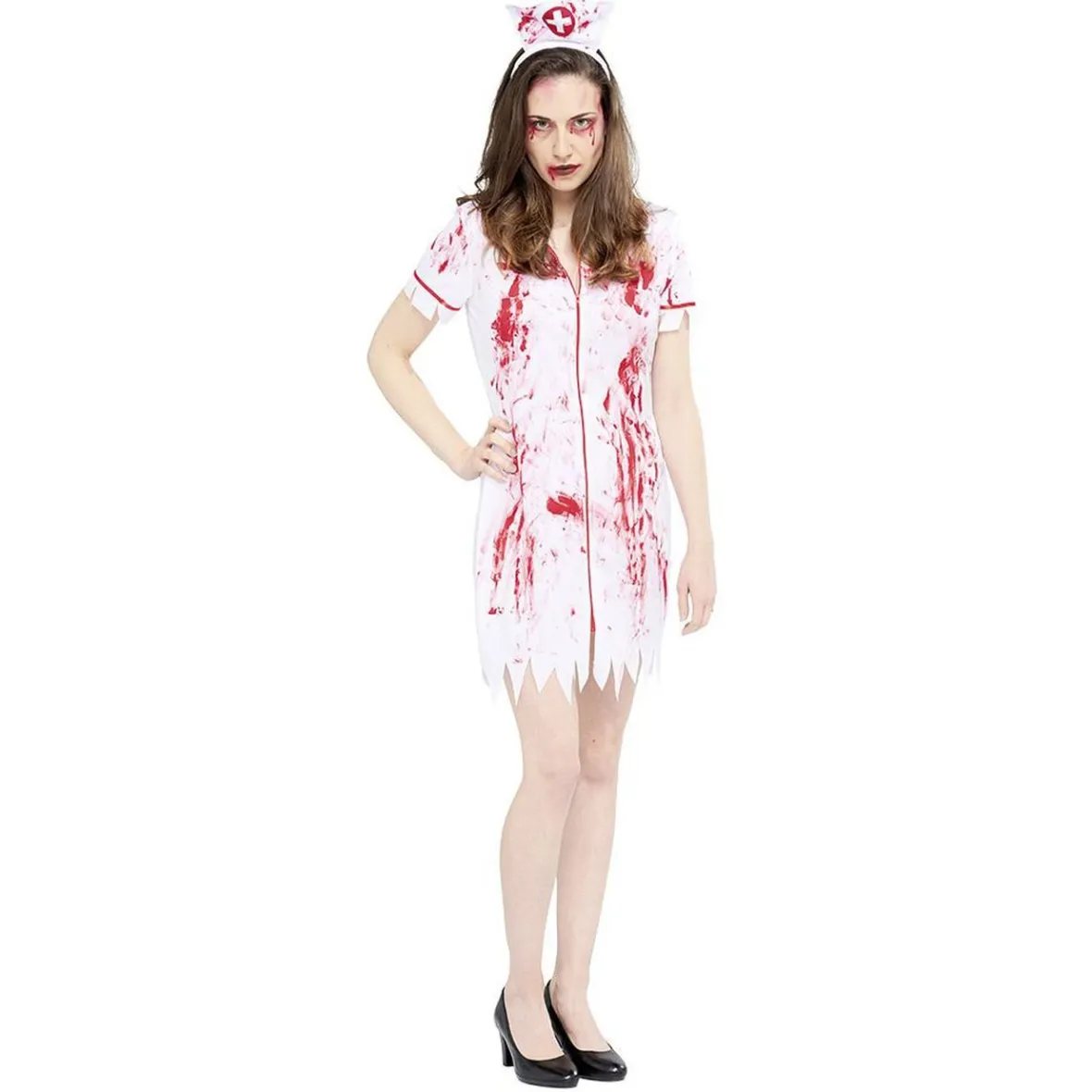 Déguisement adulte Halloween infirmière zombie sanglant Taille S-Gifi Online