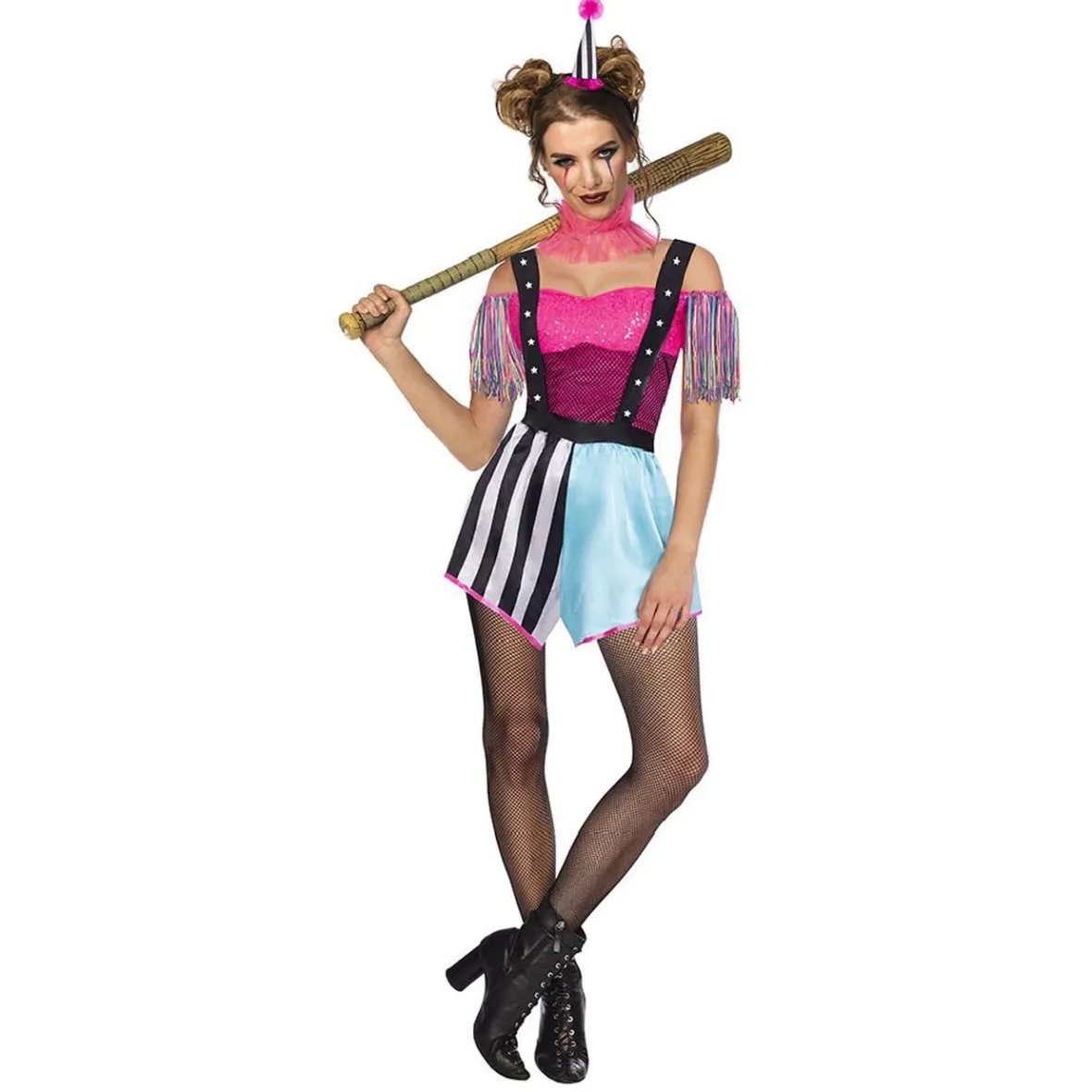 Déguisement adulte Halloween Crazy Girl femme diabolique Taille M-Gifi Outlet