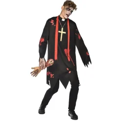 Déguisement adulte Halloween prêtre zombie Taille unique-Gifi New