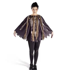 Déguisement adulte Halloween squelette poncho - Taille unique-Gifi Sale