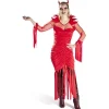 Déguisement adulte Halloween diable robe serre-tête rouge - Taille S-Gifi