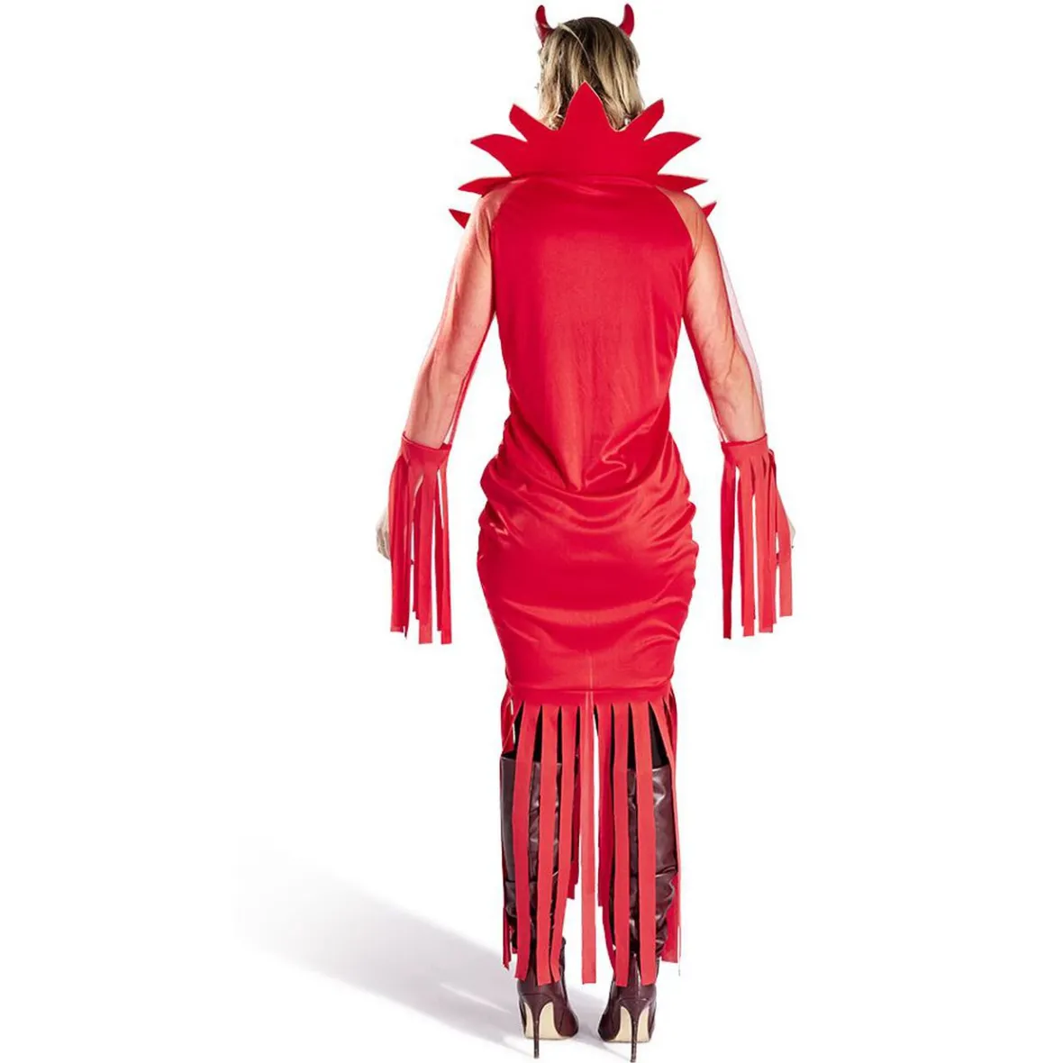 Déguisement adulte Halloween diable robe serre-tête rouge - Taille S-Gifi